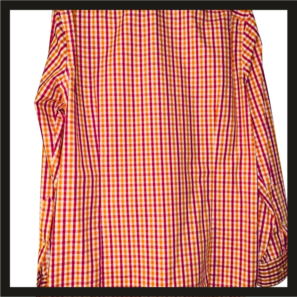 Banana Republic Casual Button Down Shirt in Orange and Yellow Soze Large 16-16.5 - Picture 4 of 5